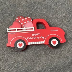 Red Decor Truck Valentines Day Theme